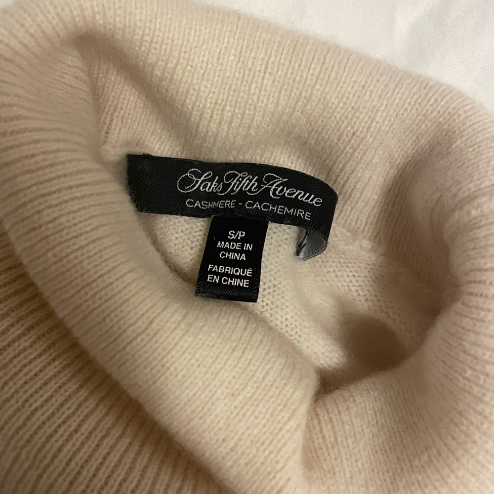 Cashmere turtleneck cream sweater